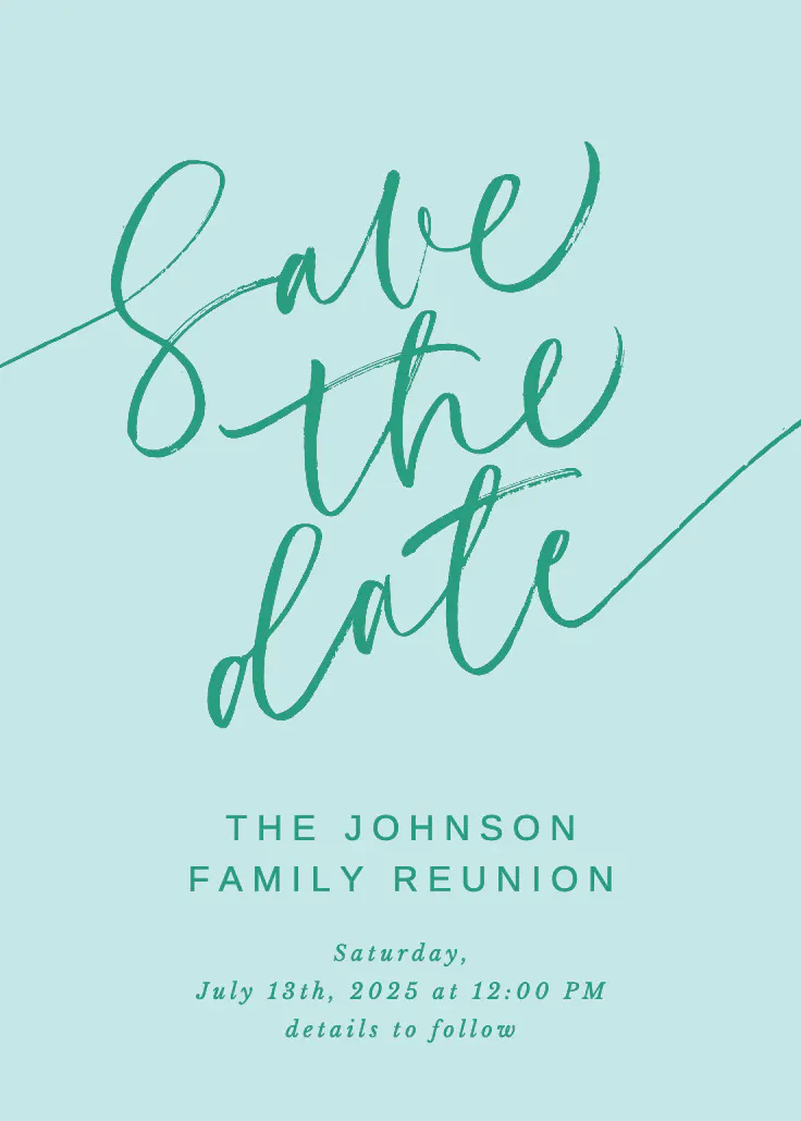 Elegant script letters - aile buluşması davetiyesi